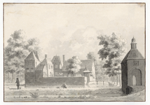 201267 Gezicht op het kasteel Groenestein bij Nederlangbroek (gemeente Langbroek) uit het zuiden, met rechts het nog ...